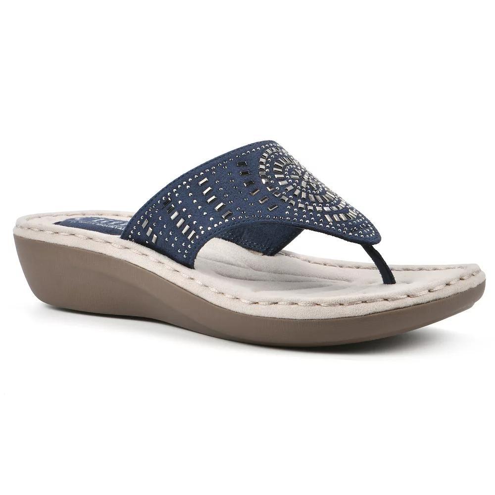 Cliffs By White Mountain Cienna Women's Thong Sandals, Size: 8.5 Wide, White Fabric Product Image