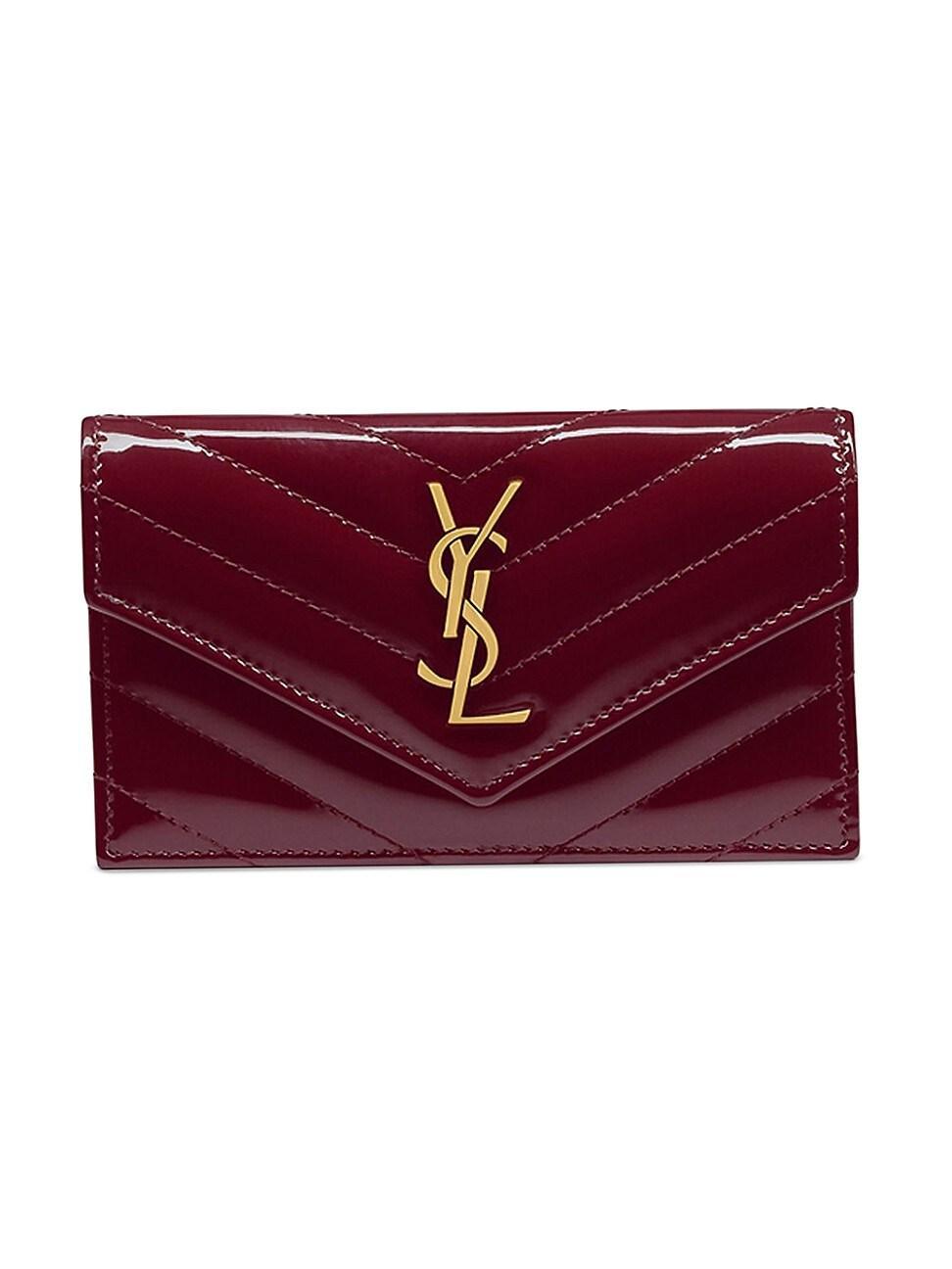 Womens Cassandre Matelass Fragments Flap Card Case in Patent Leather Product Image