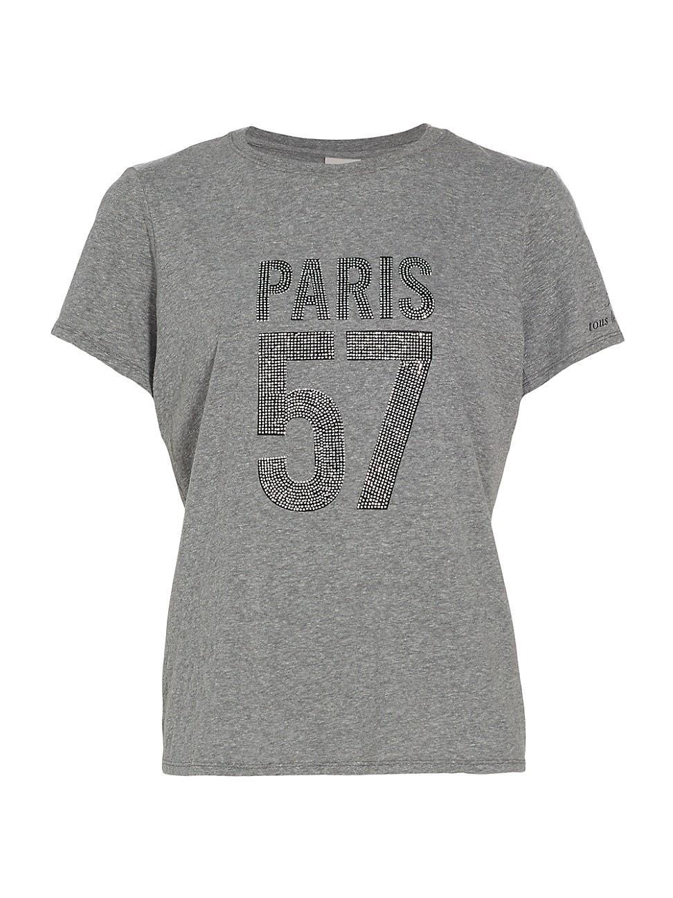Cinq a Sept Rhinestone Paris Cotton Tee Product Image