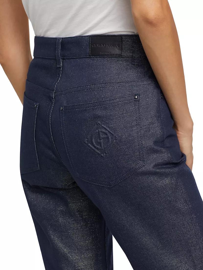 Metallic Denim Pants Product Image