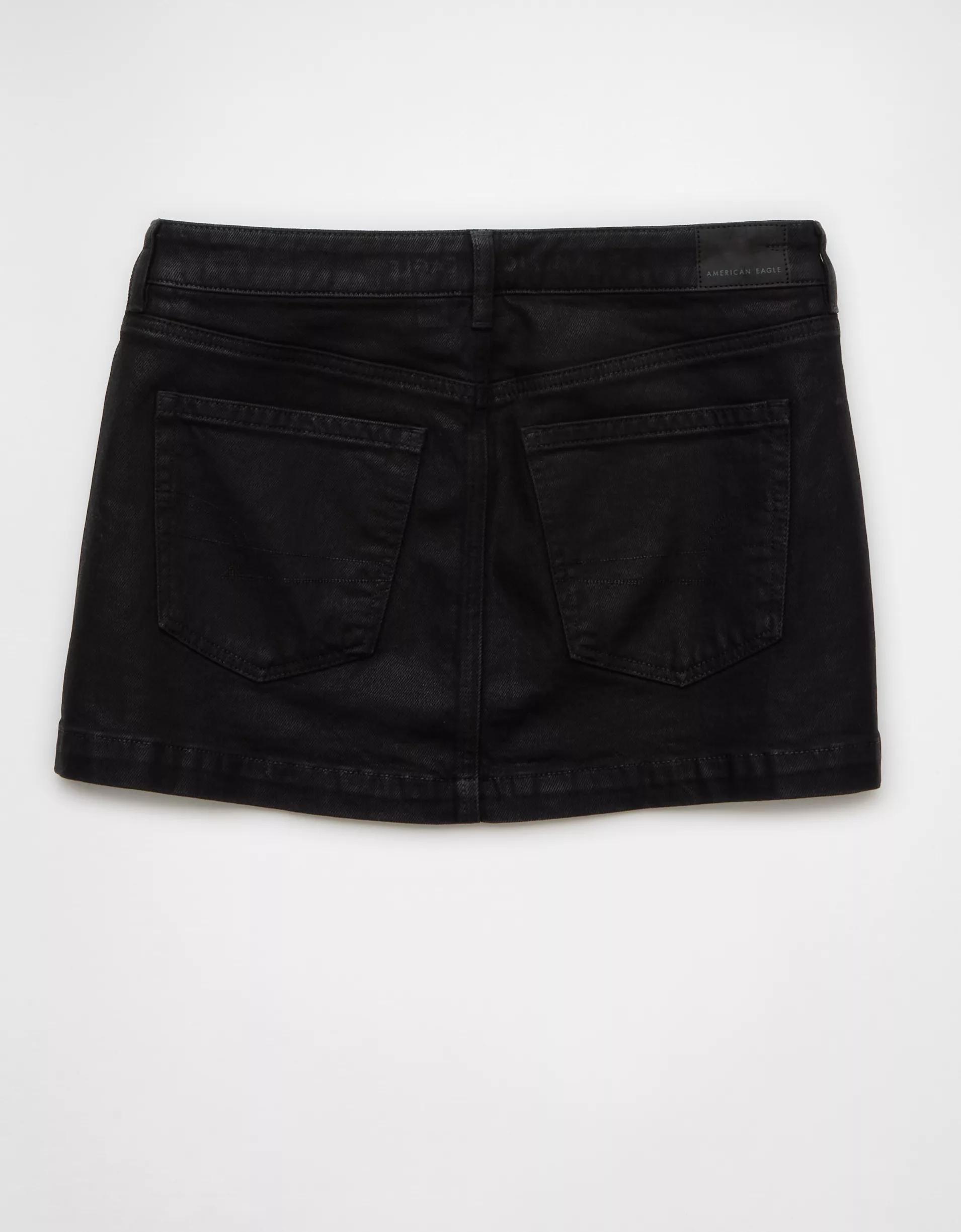 AE Stretch Low-Rise A-Line Denim Mini Skirt Product Image