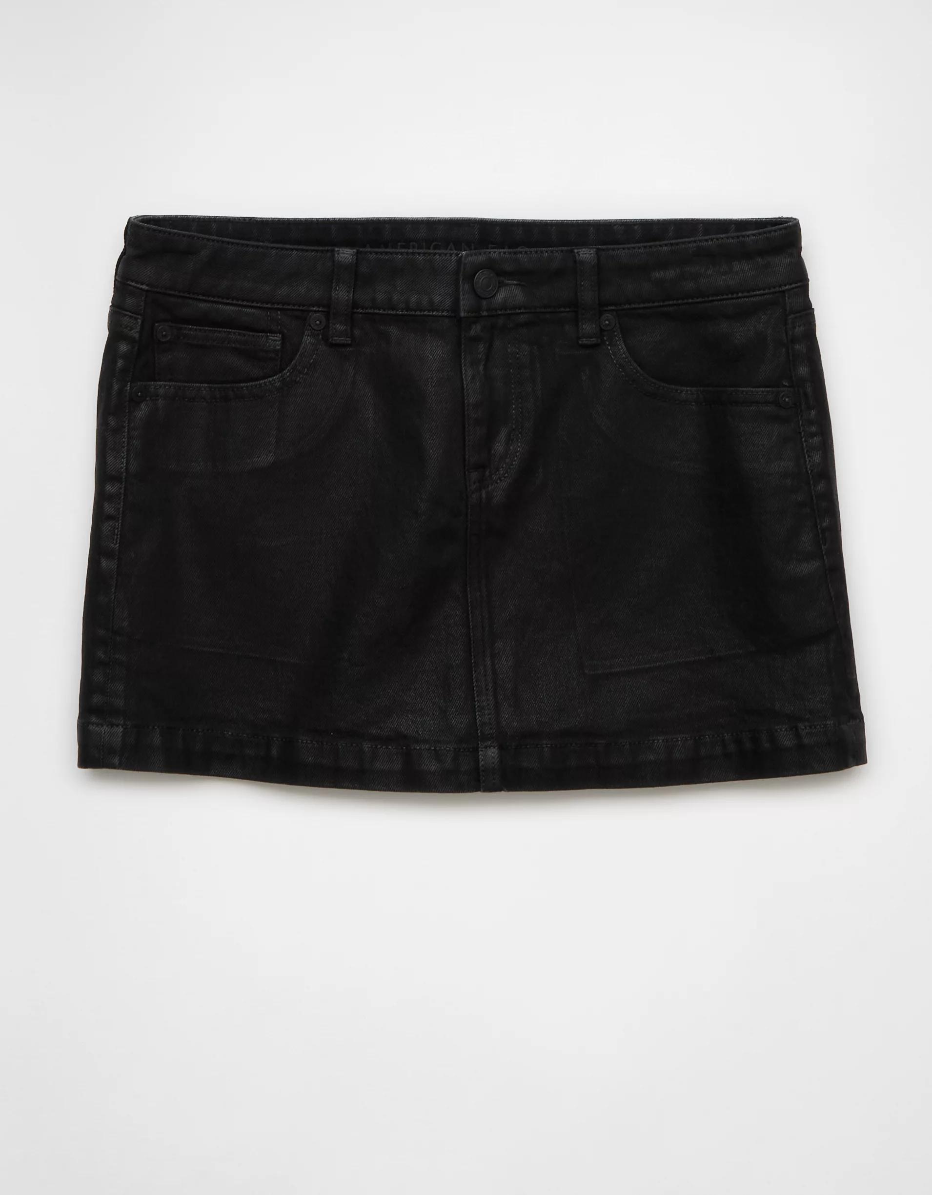 AE Stretch Low-Rise A-Line Denim Mini Skirt Product Image
