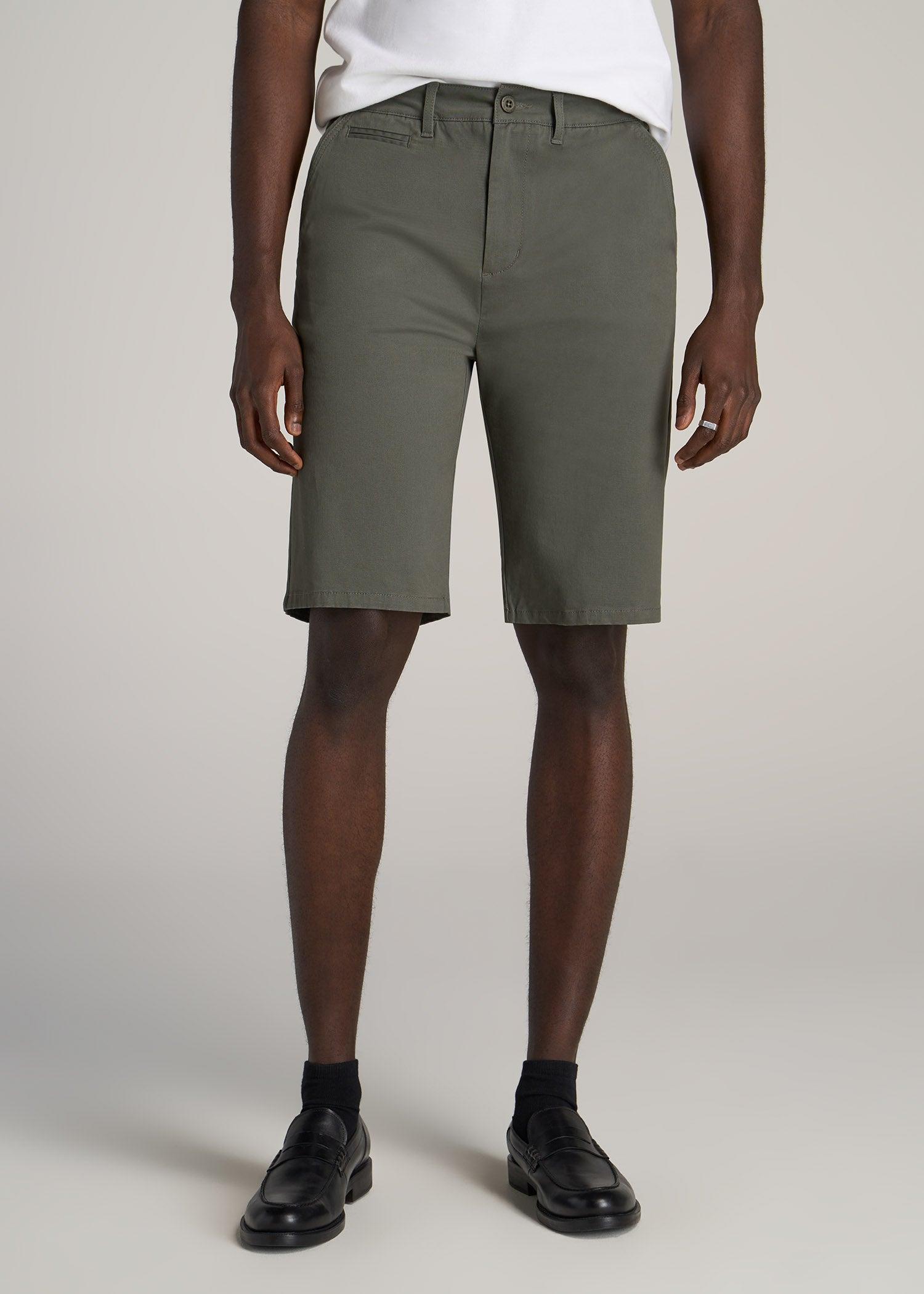 Chino Shorts for Tall Men in Fatigue Green Product Image