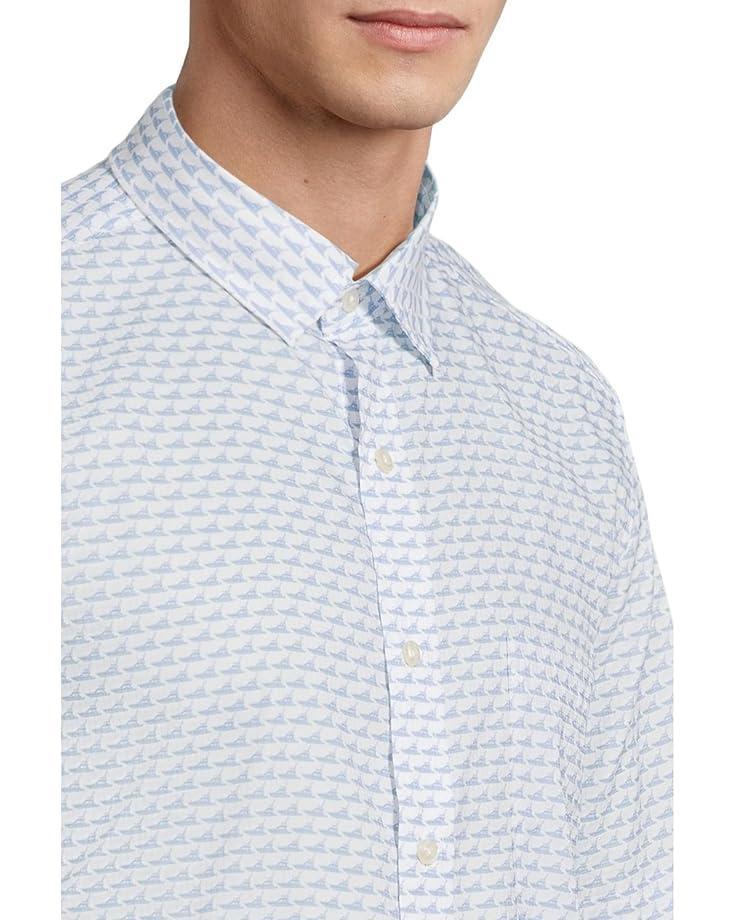Short Sleeve Regular Fit Linen Casual Button-Down Shirt with Front Pocket Product Image
