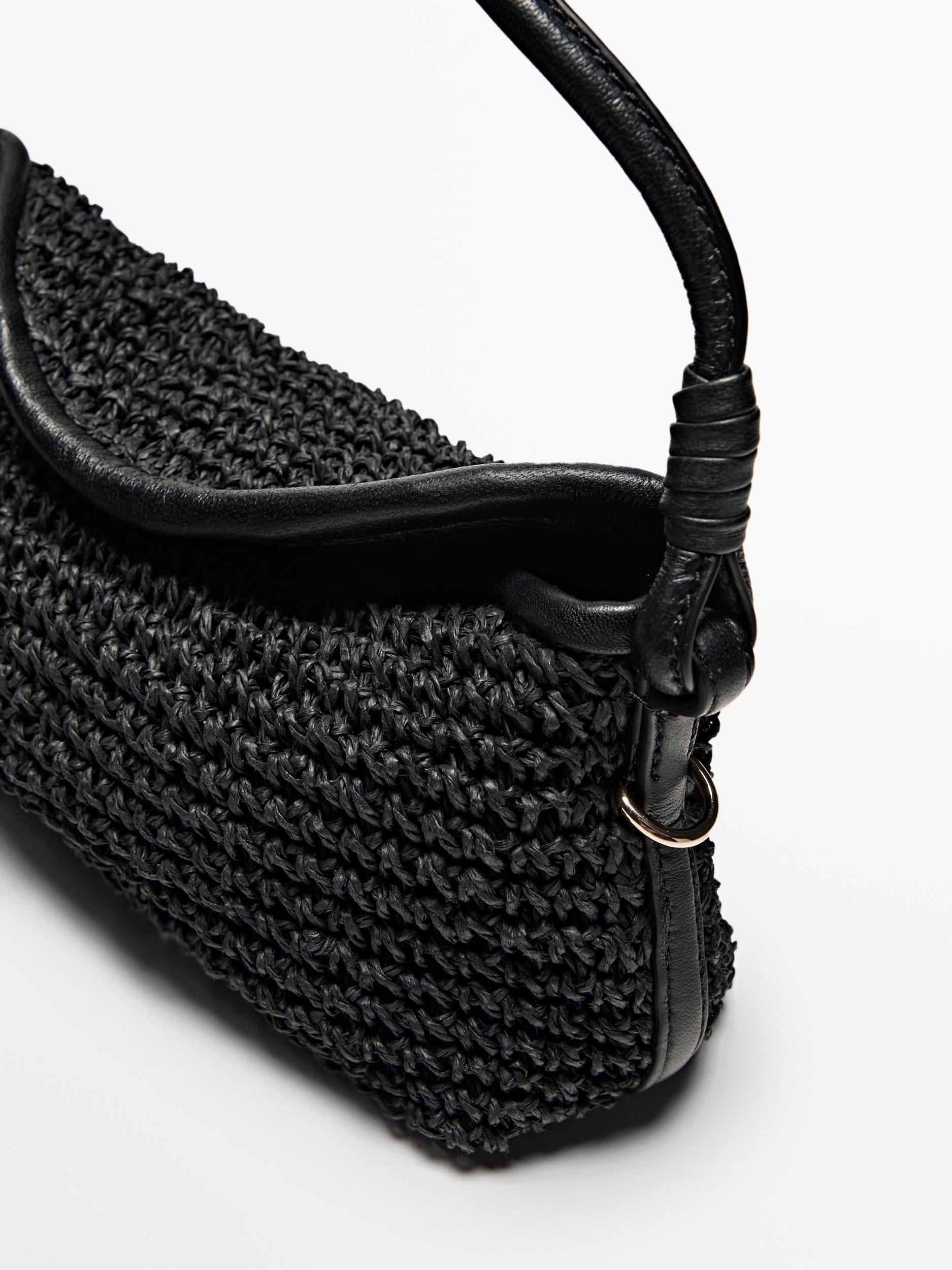 Woven paper mini satchel bag Product Image