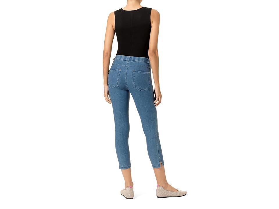 HUE Ankle Slit Essential Denim Capri Leggings (Medium Wash) Women's Clothing Product Image