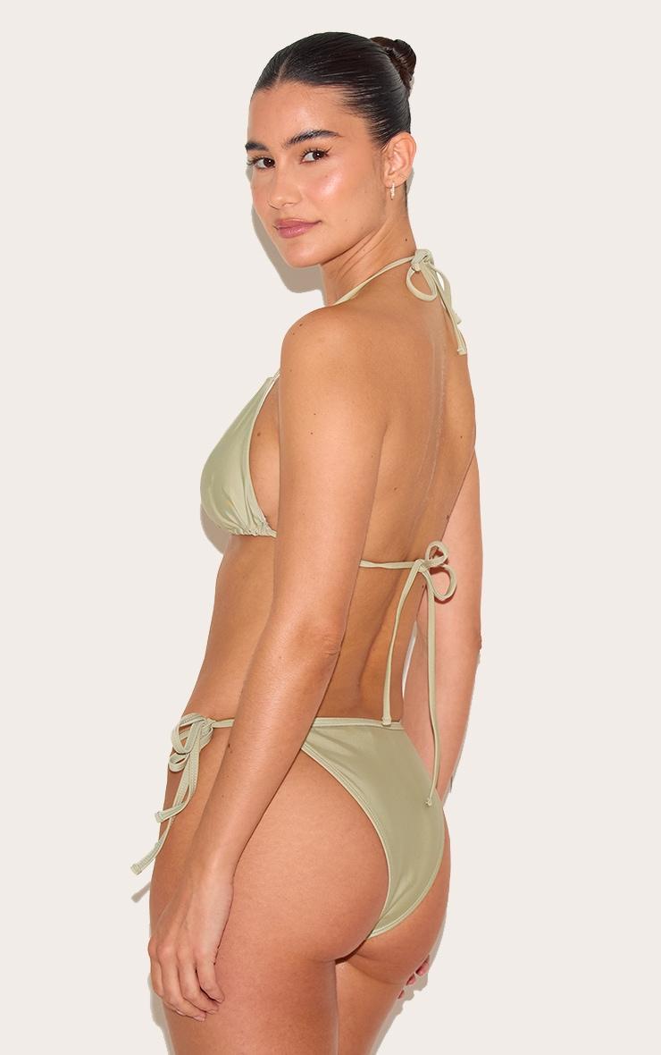 Sage Basic Triangle And Tie Side Bikini Set Product Image