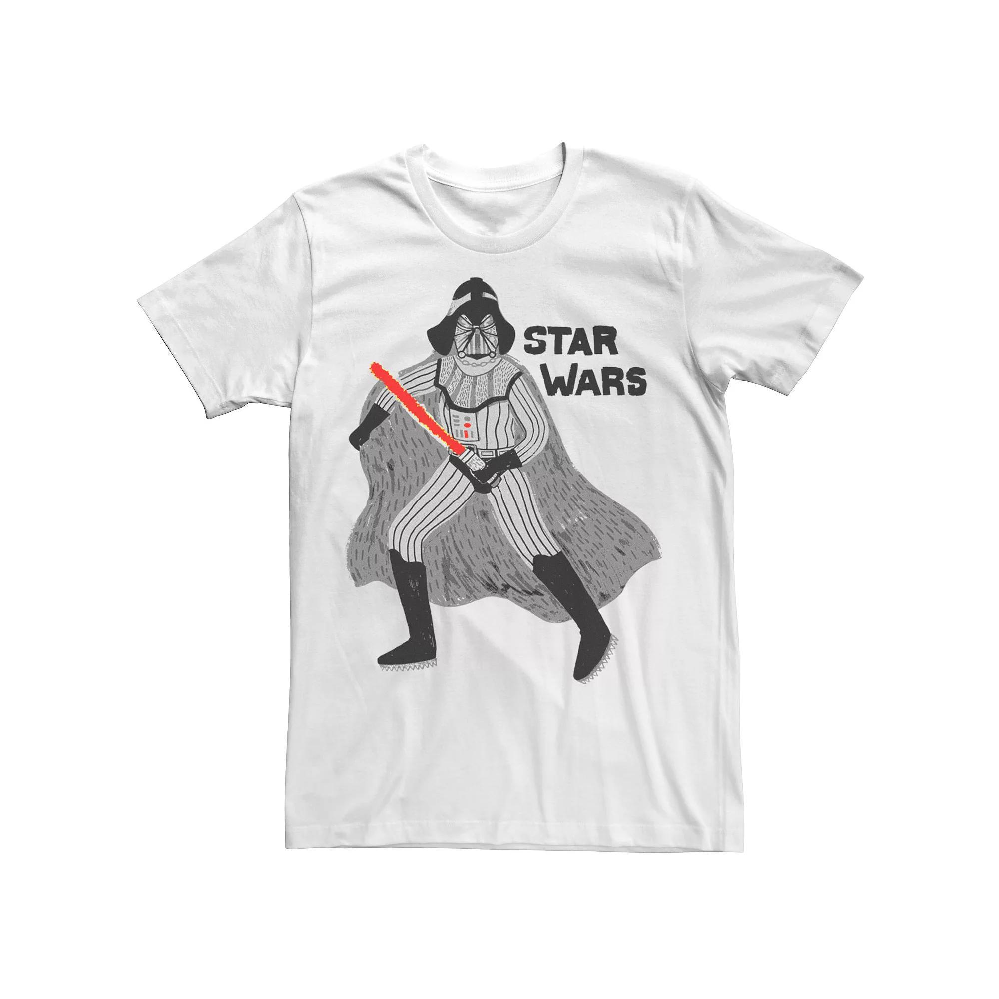 Men's Star Wars Doodle Darth Vader Graphic Tee, Size: Large, White Product Image