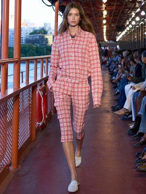 Silk Blend Check Capri Cargo Pant Product Image