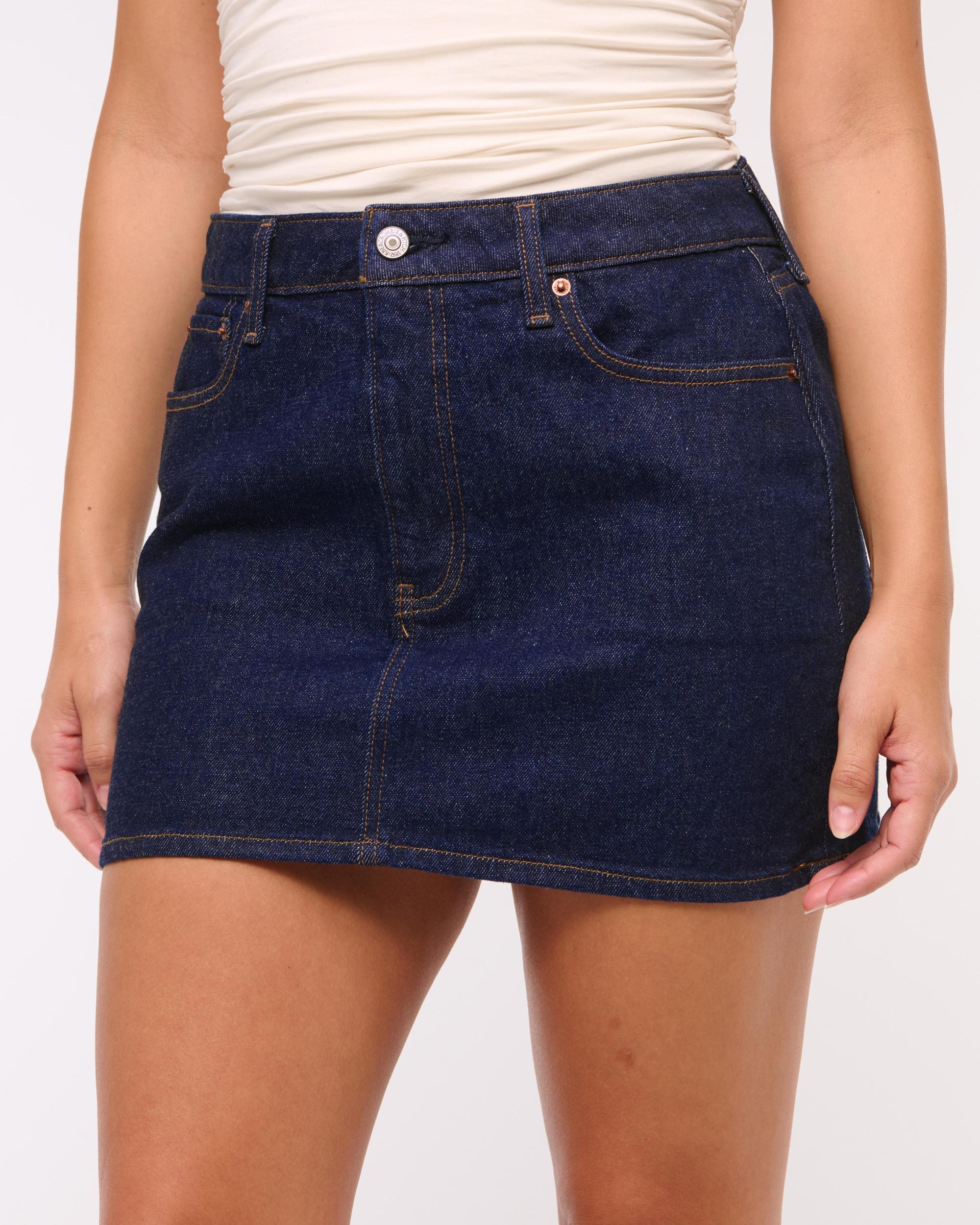 Curve Love Mid Rise Denim Mini Skirt Product Image