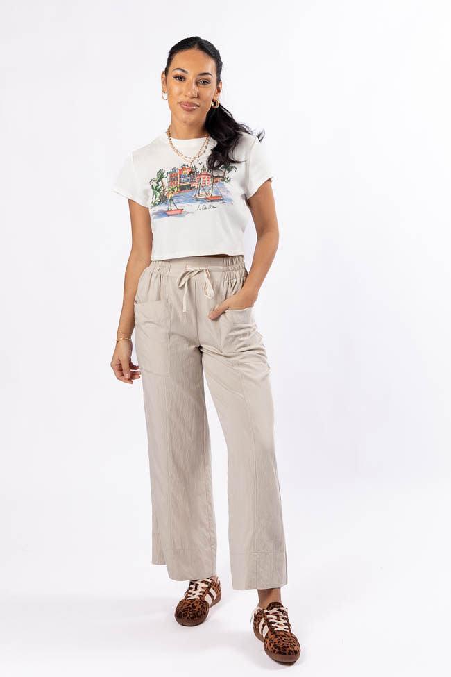 Switch It Up Beige Front Pocket Pull On Pants FINAL SALE Product Image