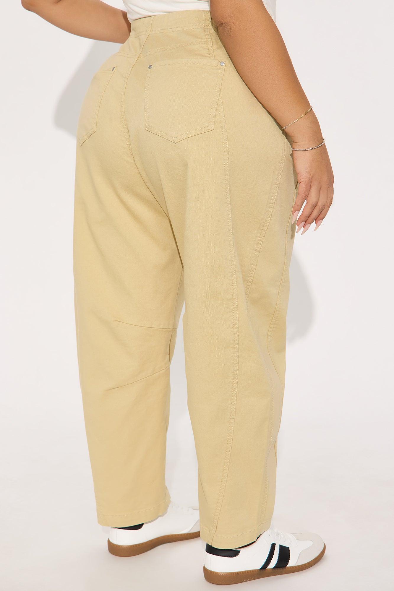 Irina Barrel Pant - Taupe Product Image
