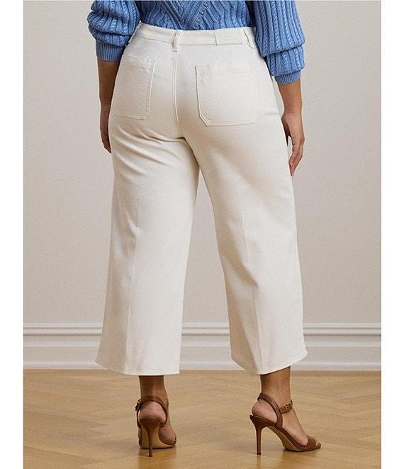 Lauren Ralph Lauren Plus Size High-Rise Wide-Leg Cropped Jeans Product Image