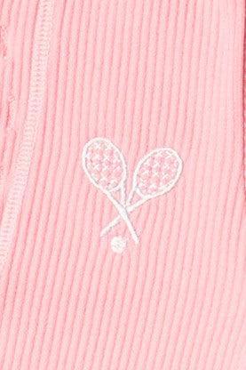 Embroidered Patch Sporty Notch Neck Seamless Tee Product Image