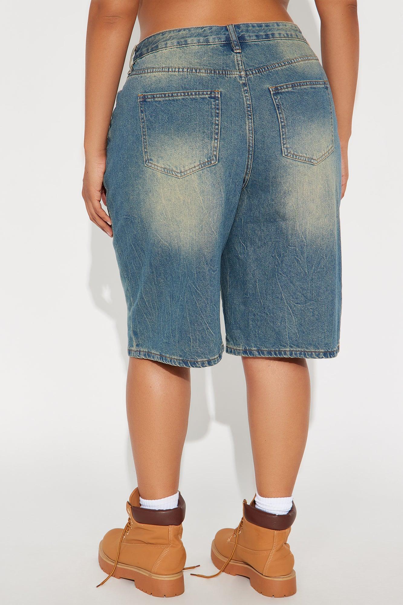 Someone Else Tinted Denim Jorts - Vintage Wash Product Image