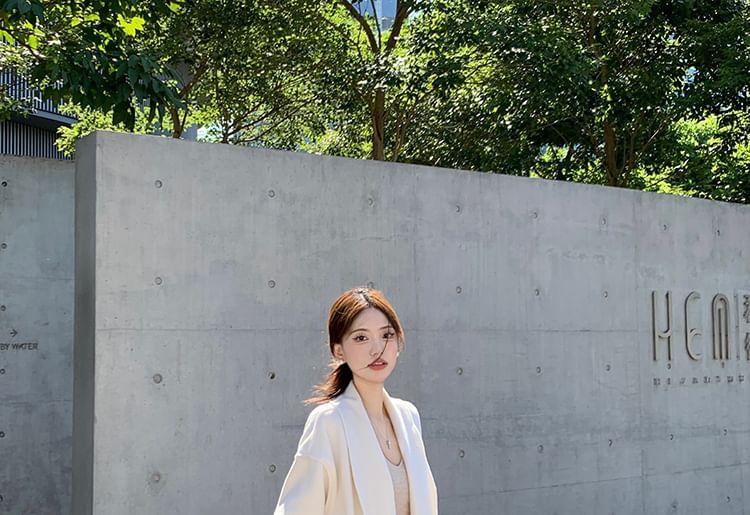 Plain Fluffy Trim Tie Waist Coat (Various Designs) Product Image