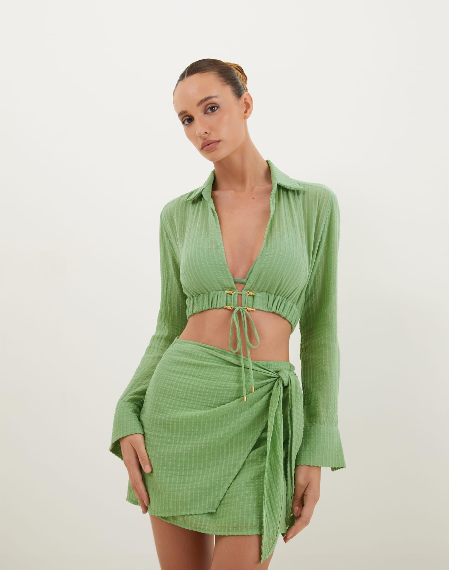 Coco Detail Top - Aloe Product Image