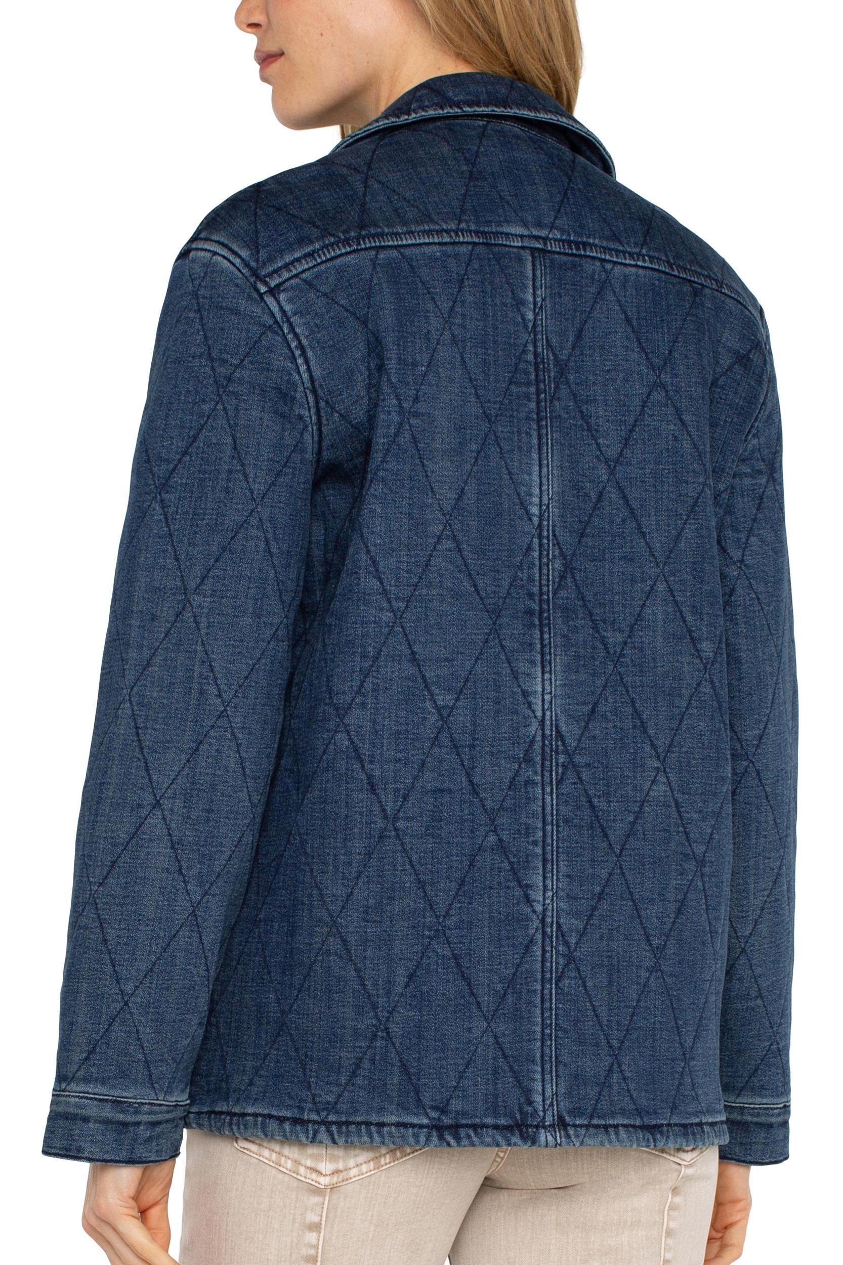 Notch Collar Quilted Coat Product Image