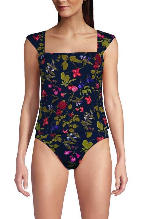 Petite Lands End Square Neck Underwire Tankini Top, Womens Product Image