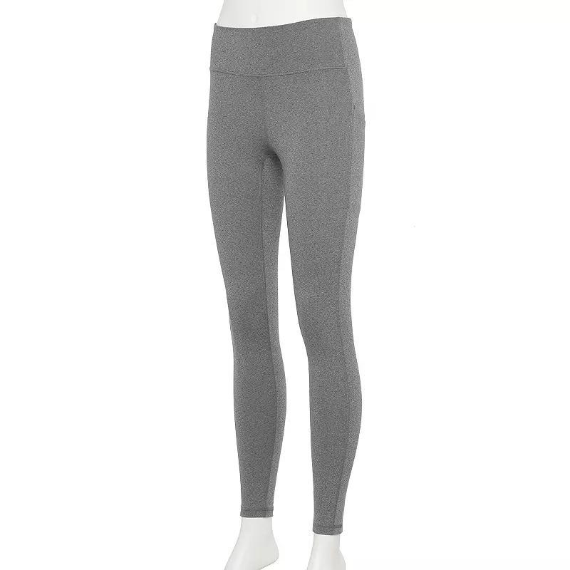 Petite Tek Gear Ultrastretch High-Waisted Side Pocket Leggings, Womens Grey Product Image