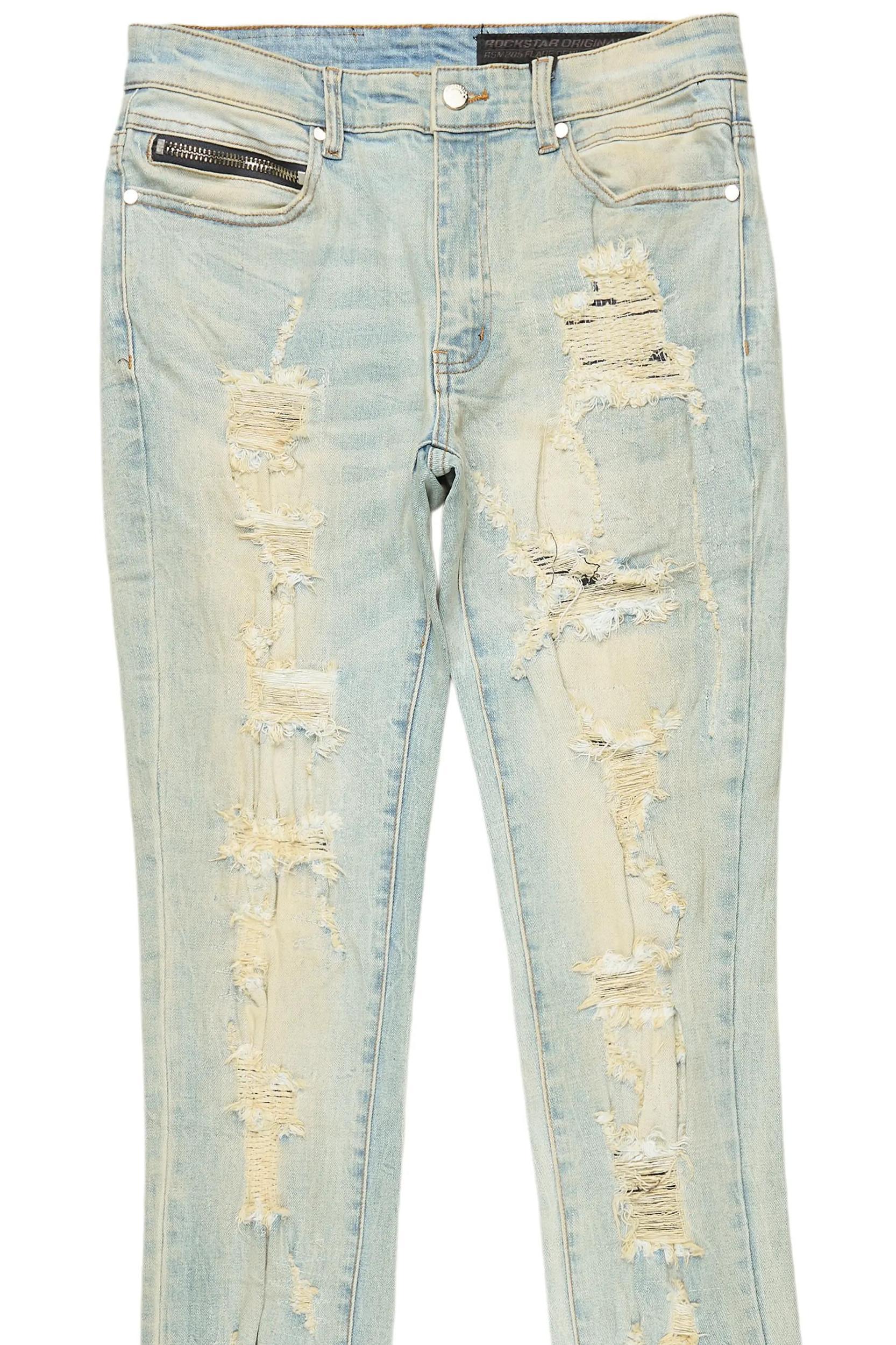Holibert Light Blue Stacked Flare Jean Male Product Image
