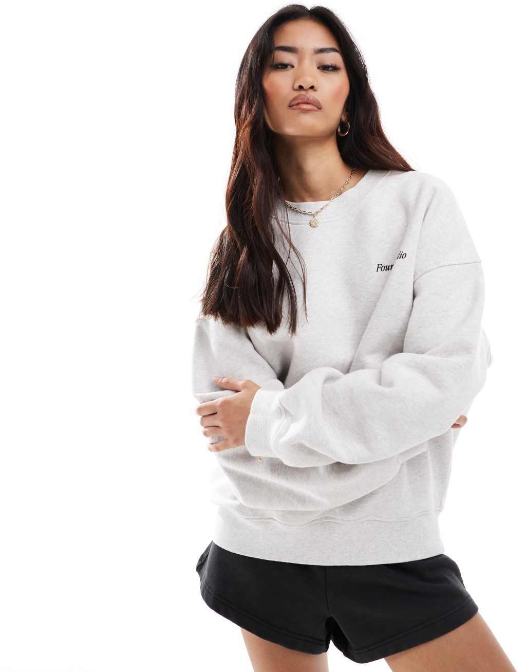 4th & Reckless car back print sweatshirt in gray Product Image