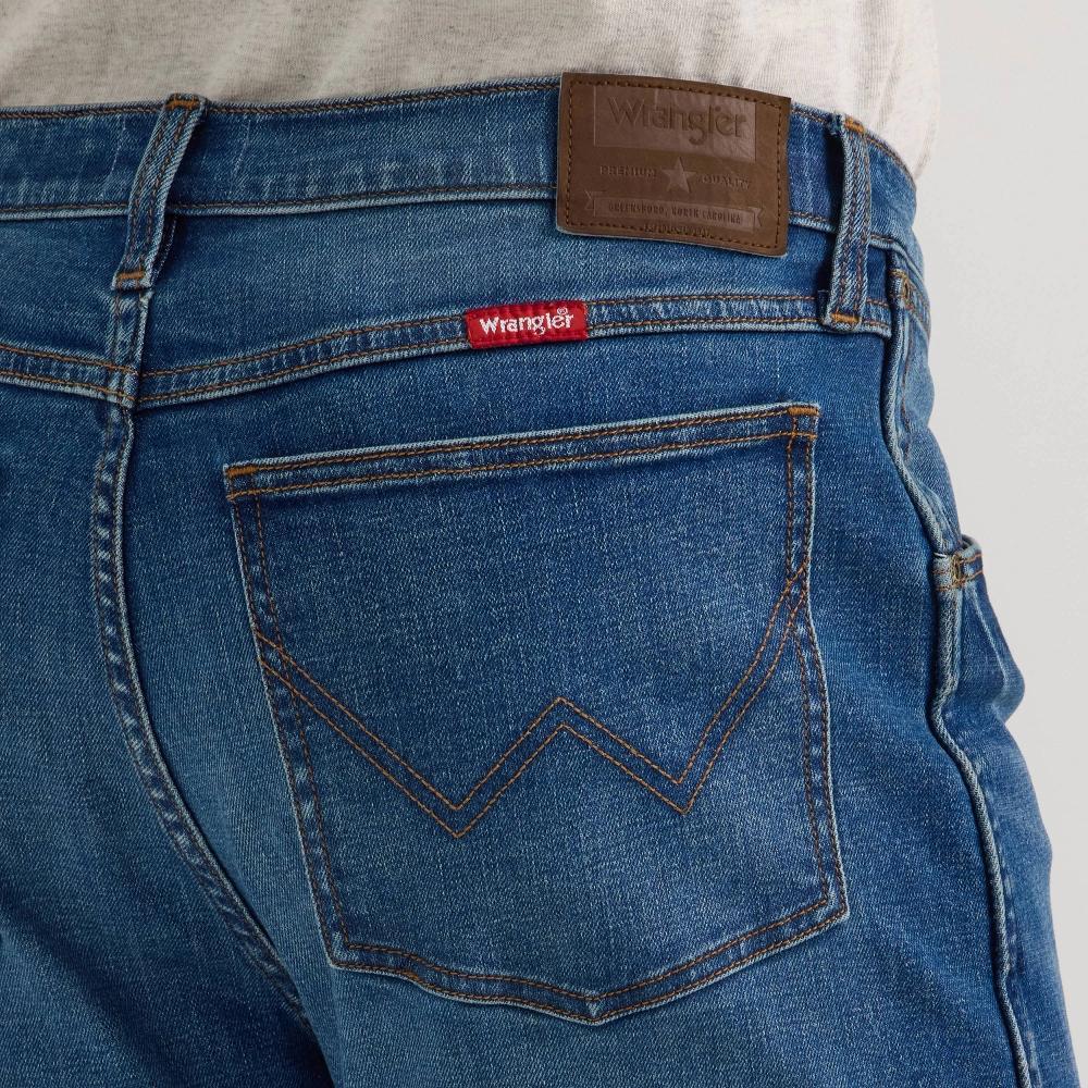 Wrangler Men's Straight Jeans - Indigo 42x30: Midweight Denim, Stretch, Fly Button, Belt Loops Product Image