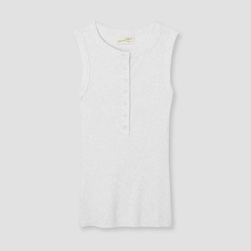 Womens Henley Tank Top - Universal Thread Heather L: Fitted Sleeveless Midweight Product Image