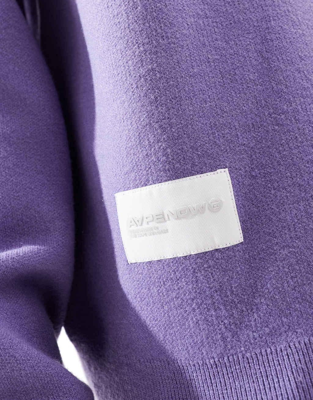 Aape by A Bathing Ape logo crew neck sweater in purple Product Image