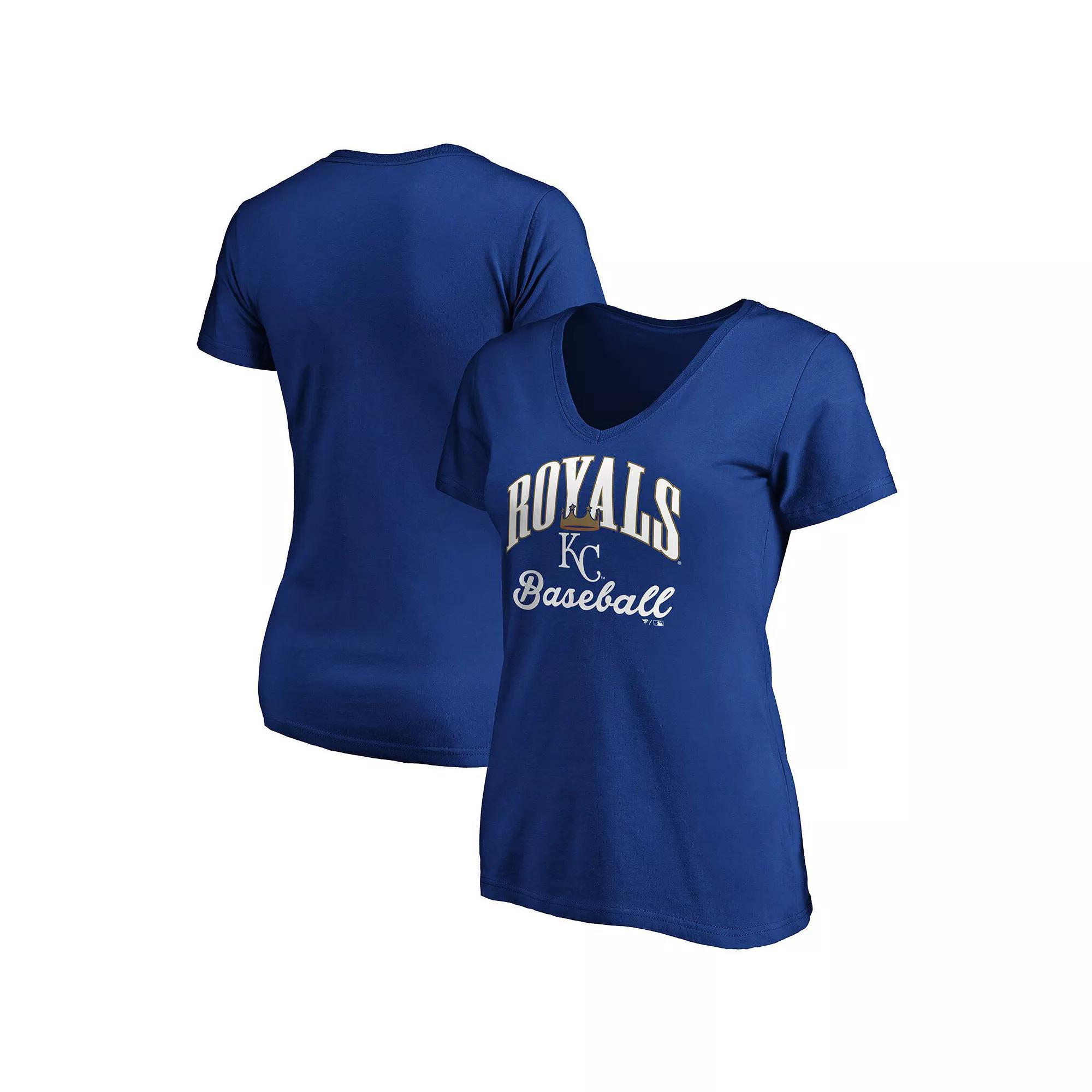Womens Fanatics Branded Royal Kansas City Royals Victory Script V-Neck T-Shirt Product Image
