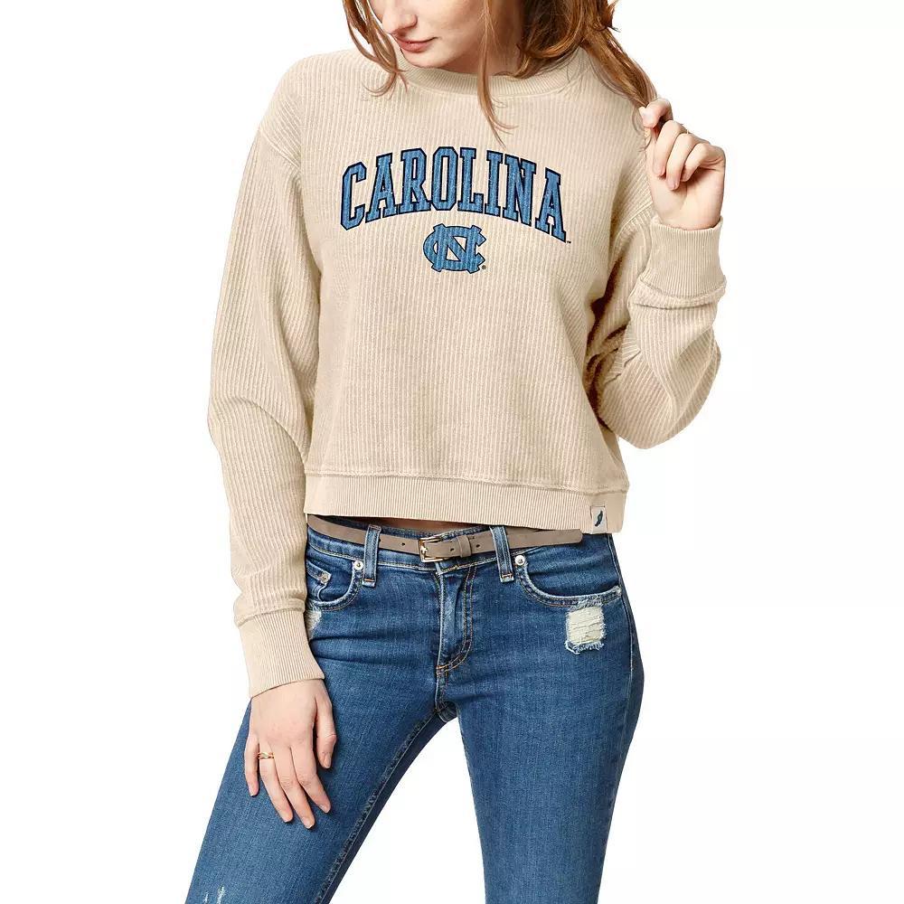 Womens League Collegiate Wear Cream North Carolina Tar Heels Classic Campus Corded Timber Sweatshirt Product Image