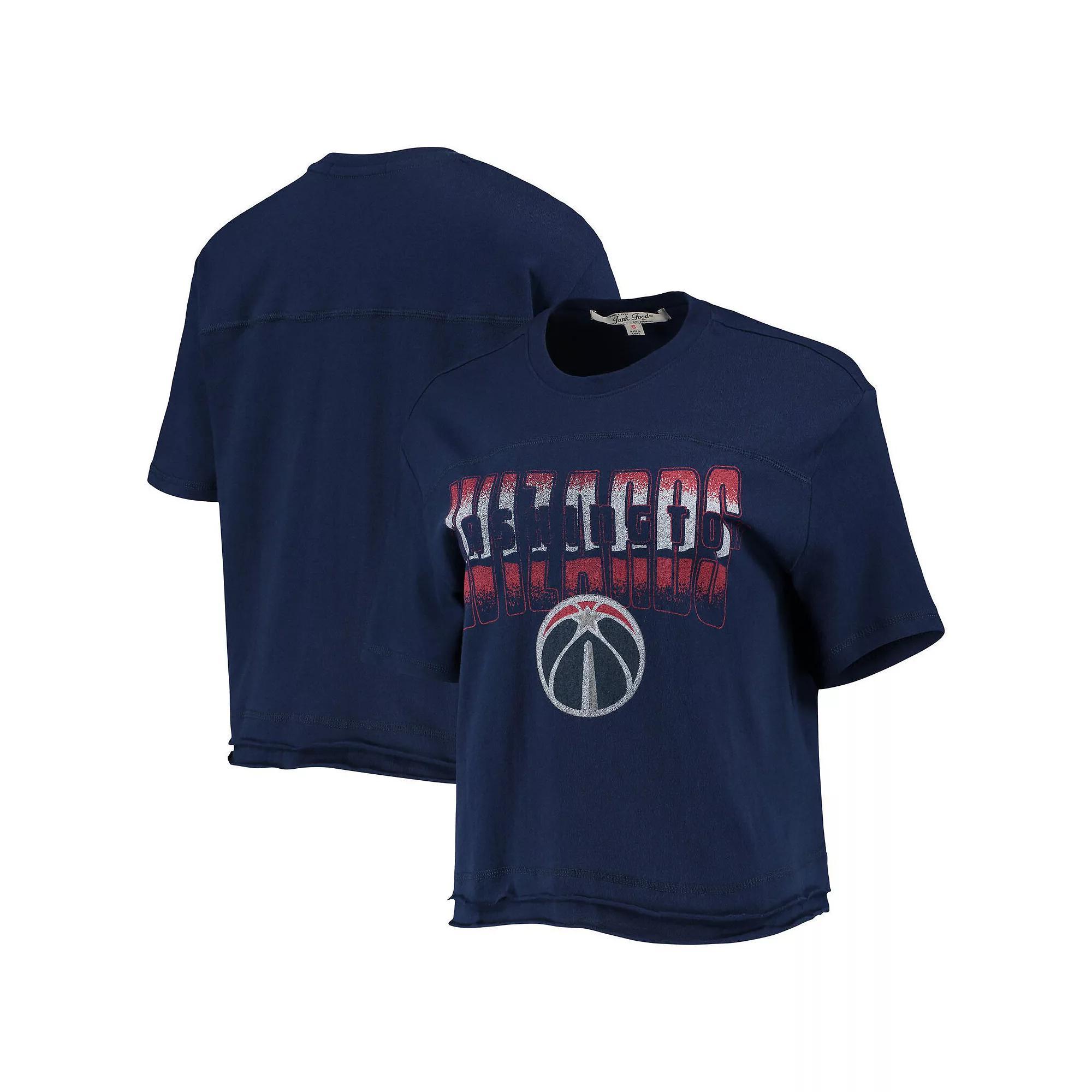Womens Junk Food Navy Washington Wizards Gradient Crop Top Wiz Blue Product Image