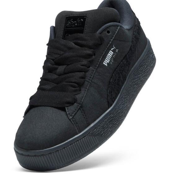 PUMA x COLLINA STRADA Suede XL Black Women's Sneakers in Flat Dark Grey/Black/Silver Product Image