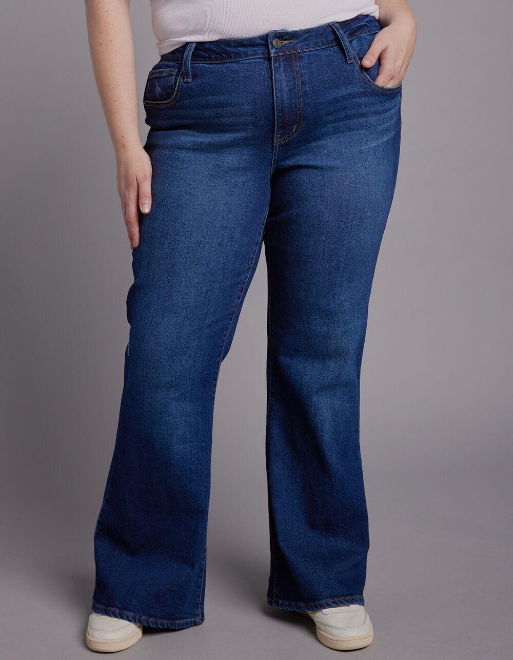 RSQ Womens Low Rise Flare Jeans - DARK WASH Product Image
