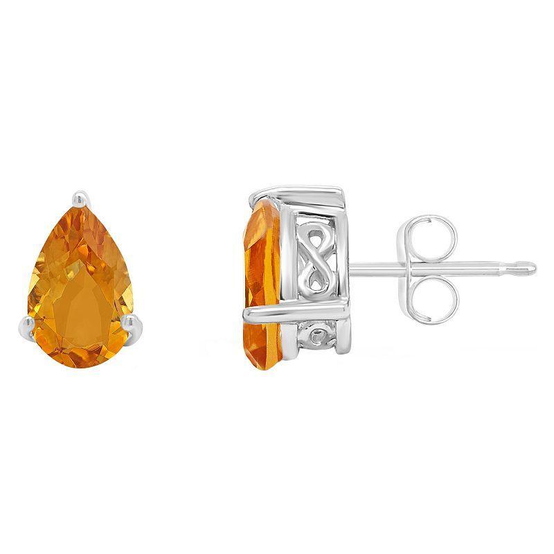 Alyson Layne Sterling Silver Gemstone Teardrop Stud Earrings, Womens, Pink Quartz Product Image