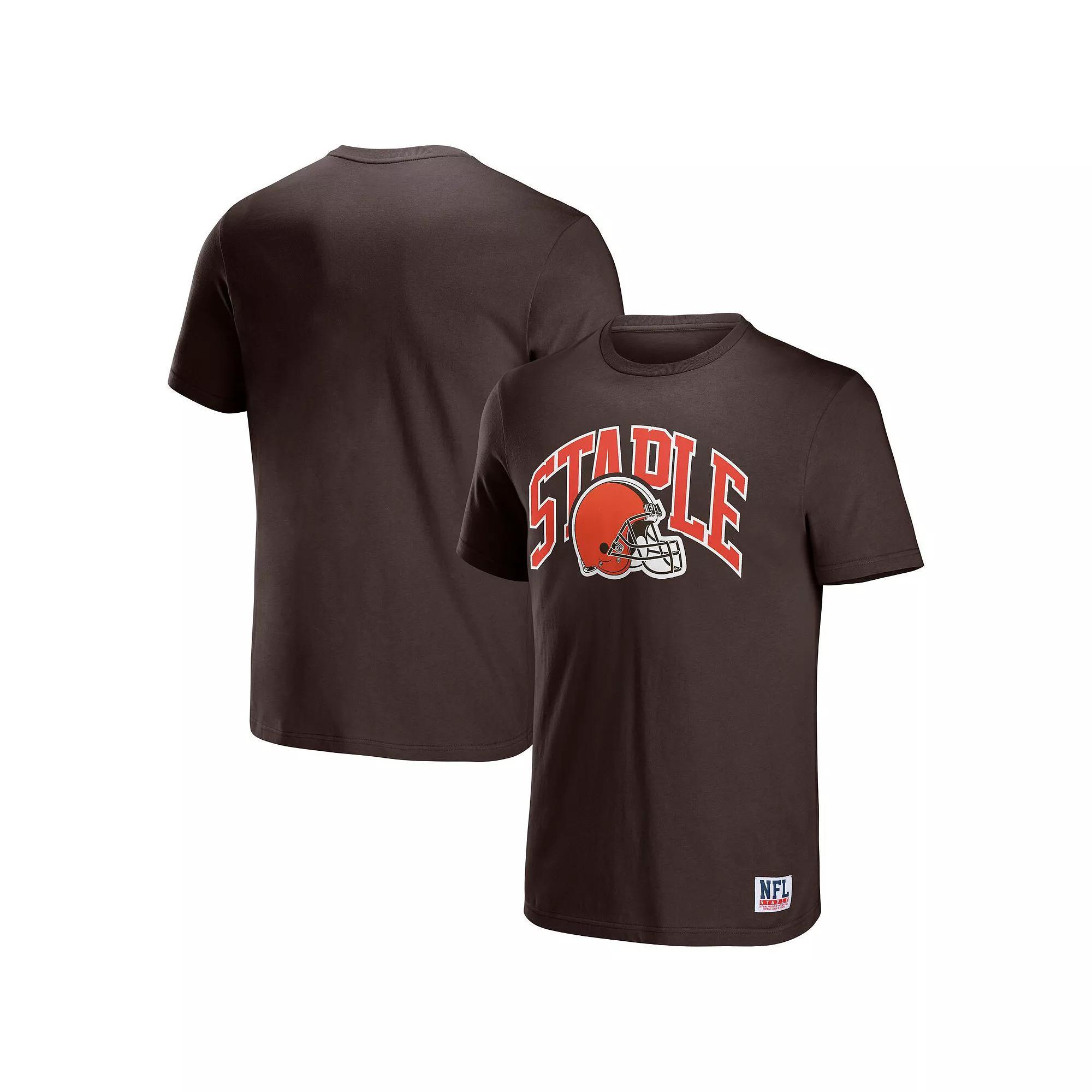 Men's NFL x Staple Brown Cleveland Browns Logo Lockup T-Shirt, Size: Medium Product Image