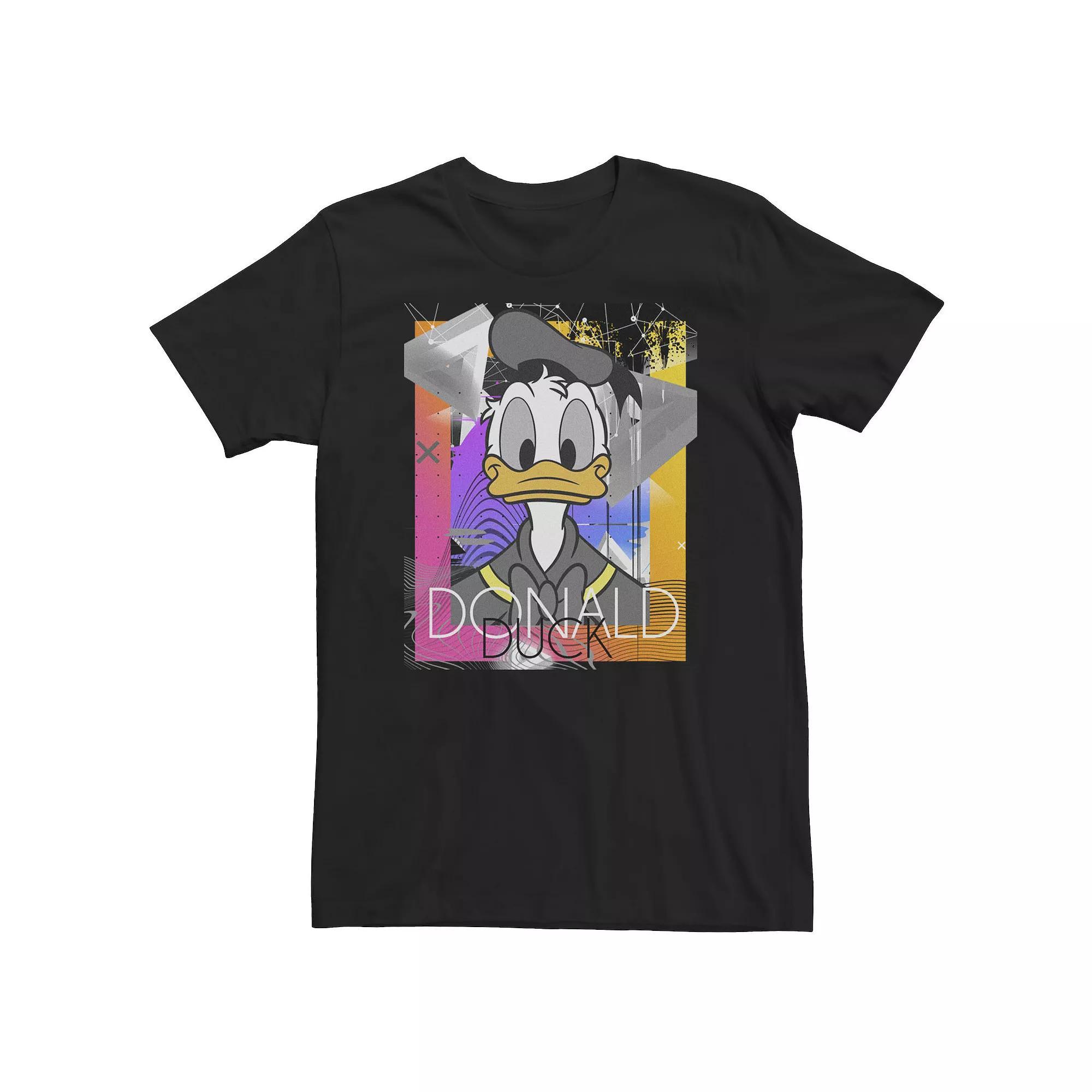 Big & Tall Disney Donald Duck Face Portrait Abstract Background Tee, Men's, Size: Large Tall, Black Product Image