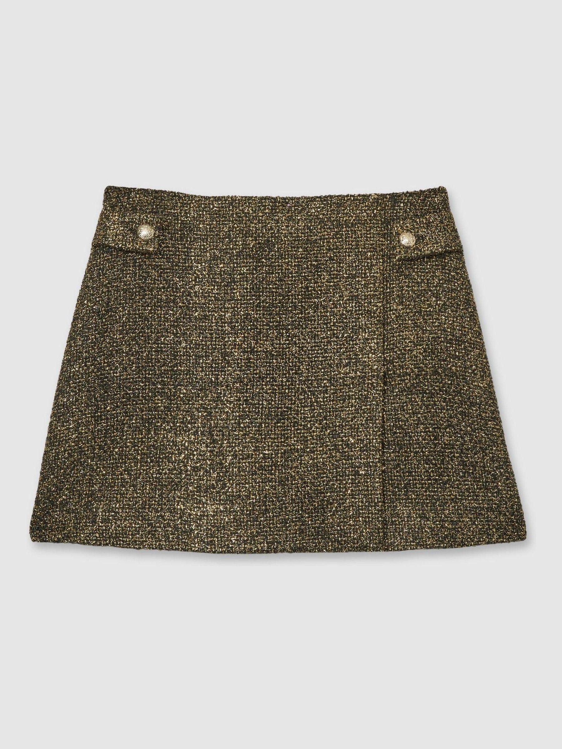 Petite Metallic Knit Cropped Jacket in Gold Product Image