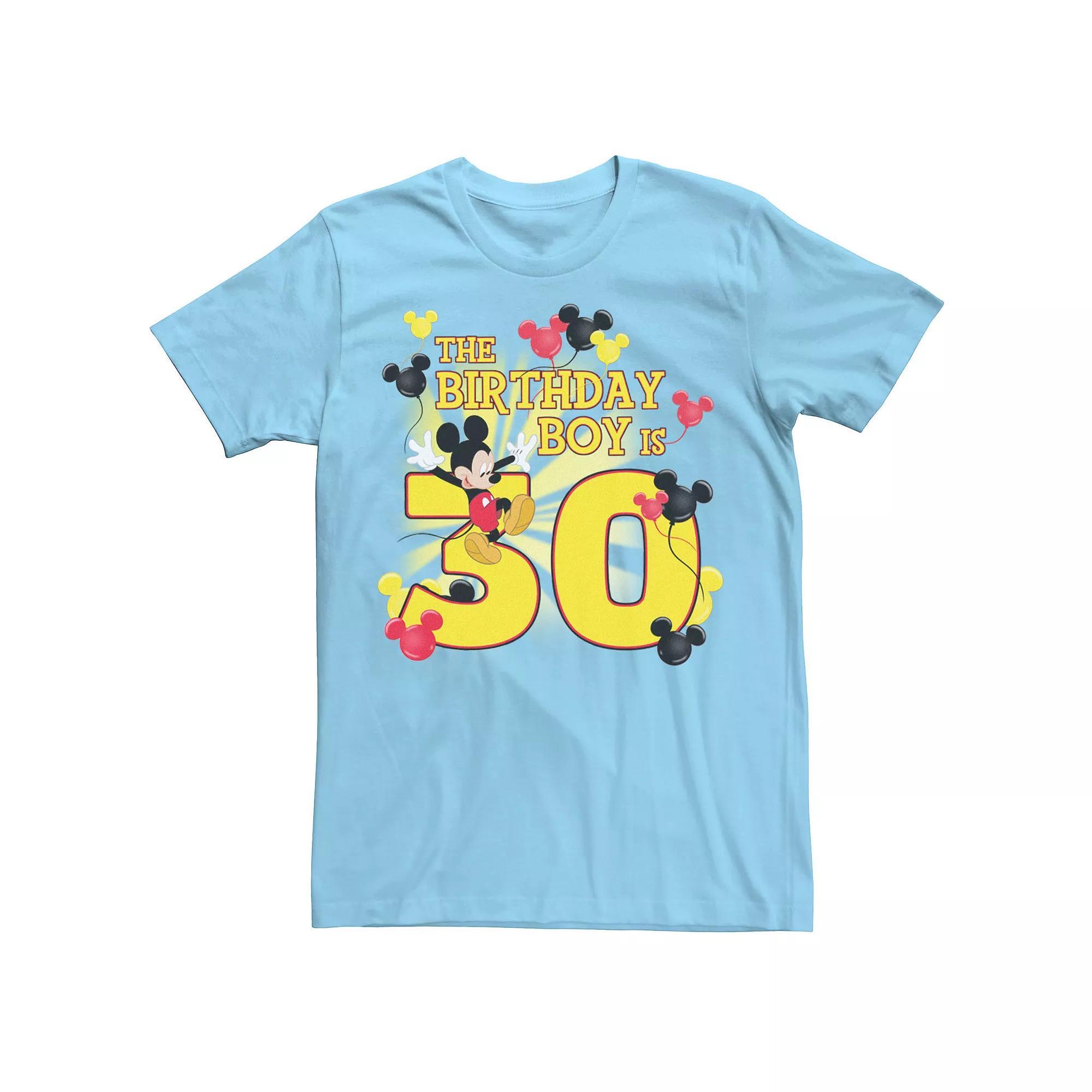 Disney's Mickey & Friends Men's 30 Year Old Birthday Boy Tee, Size: Medium, Light Blue Product Image