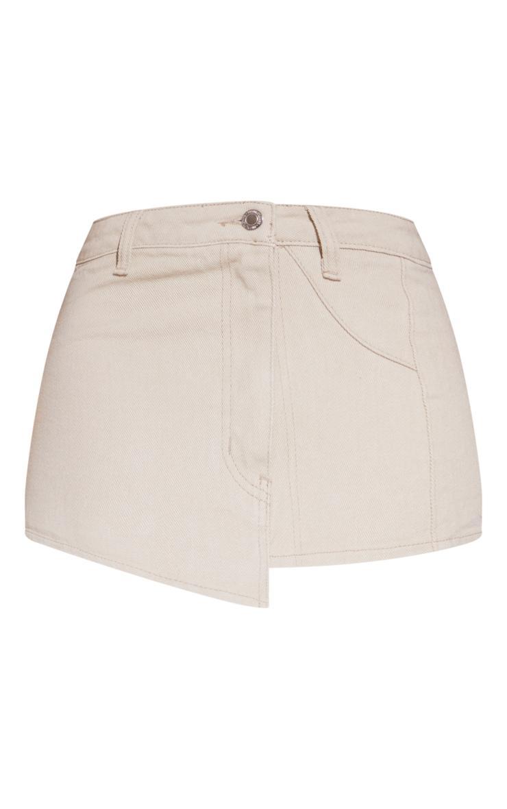 Petite Stone Denim Mini Skirt With Asymmetric Hem Product Image