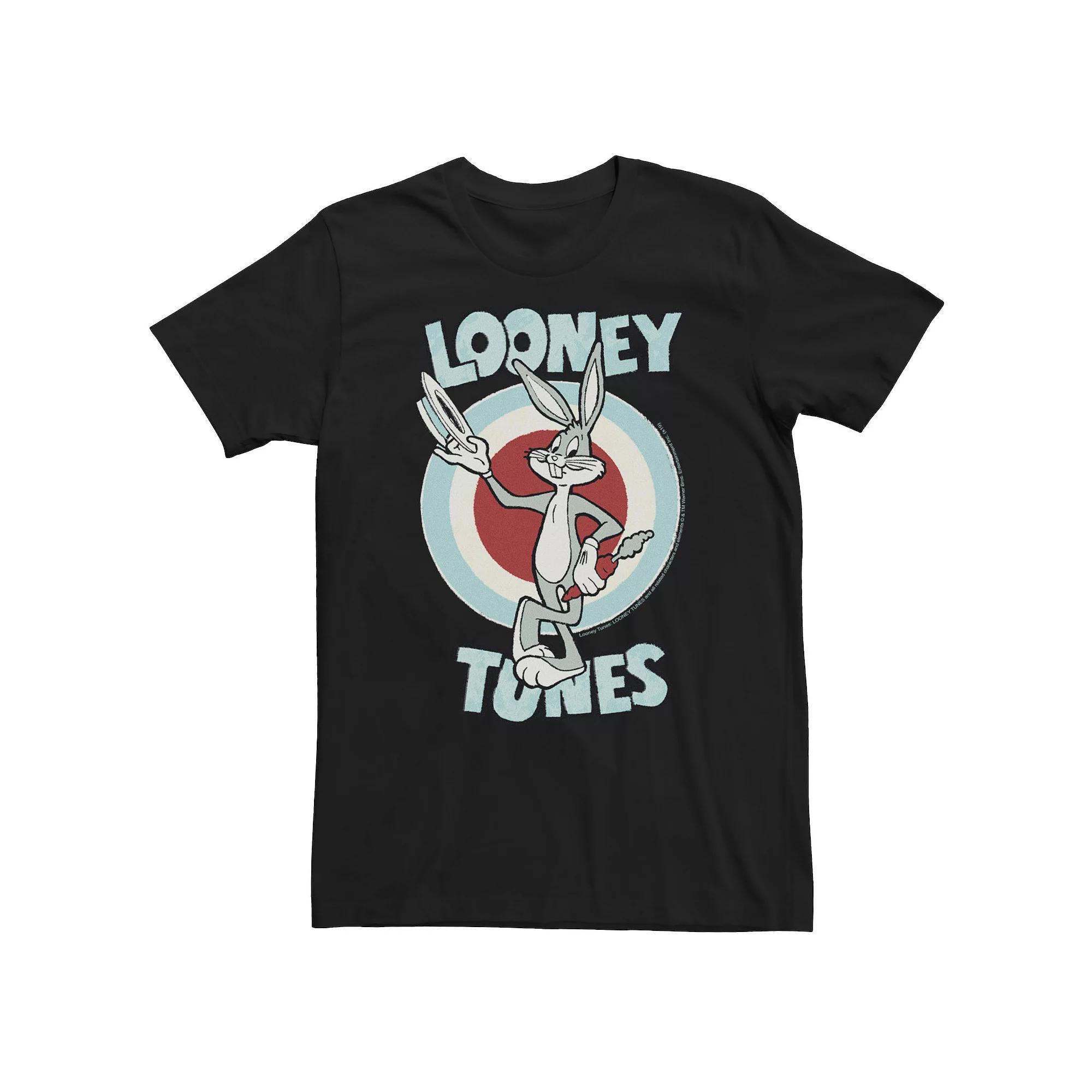 Men's Looney Tunes Bugs Bunny Logo Graphic Tee, Size: XXL, Black Product Image