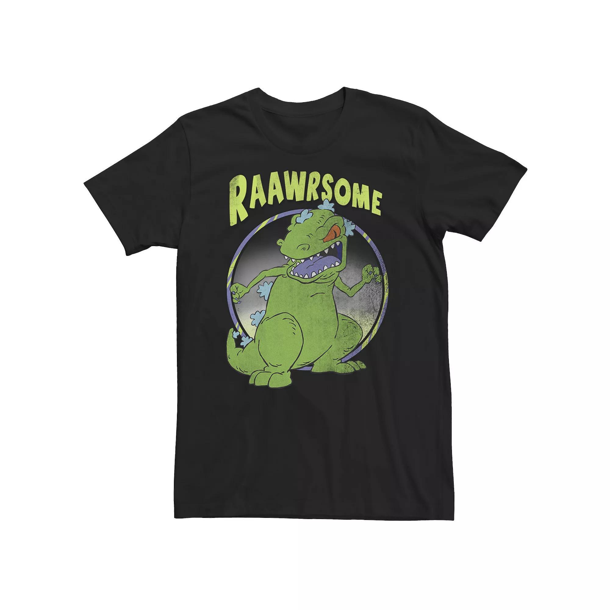 Big & Tall Nickelodeon Rugrats Reptar "Raawrsome" Circle Portrait Tee, Men's, Size: Large Tall, Black Product Image