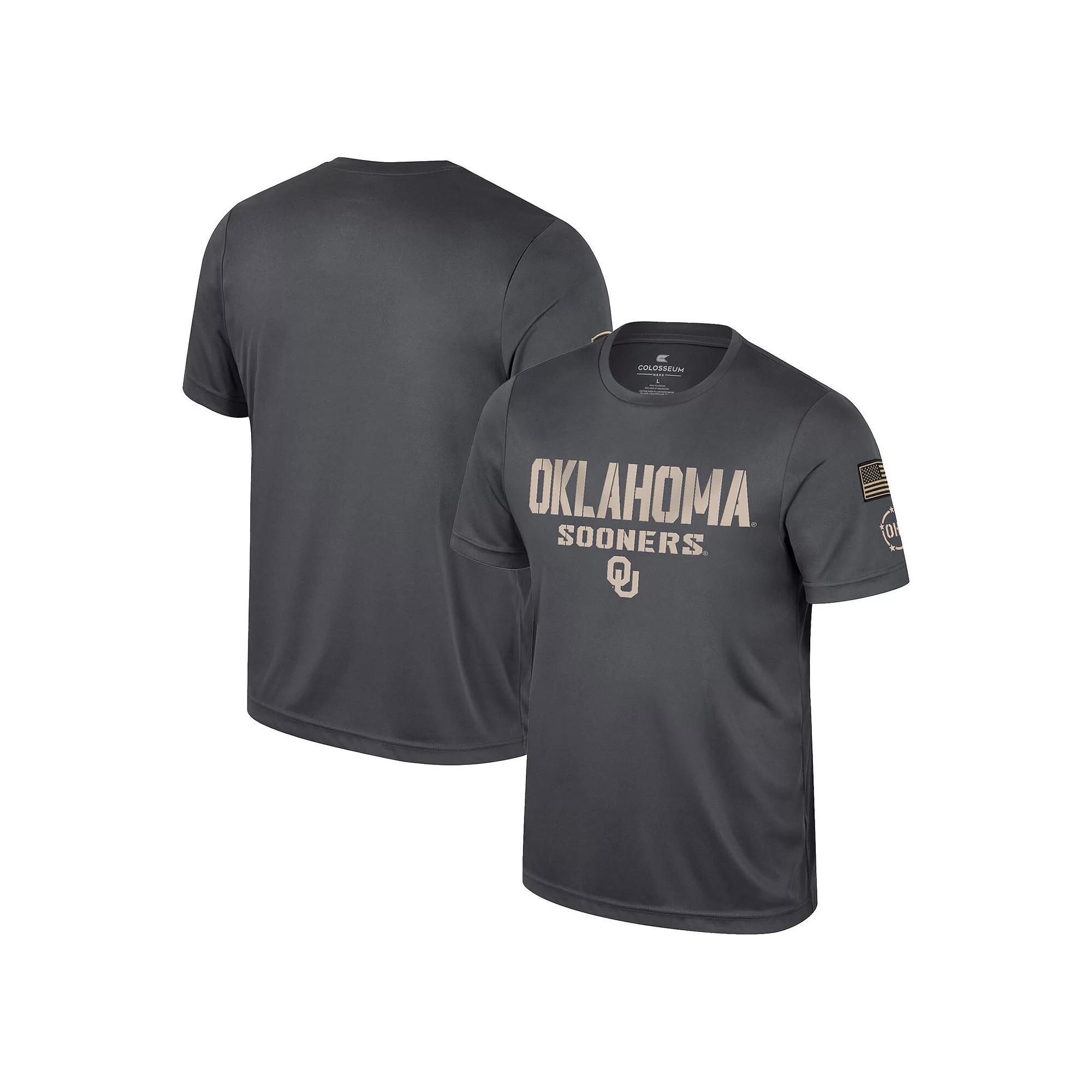 Mens Colosseum Charcoal Oklahoma Sooners OHT Military Appreciation T-Shirt Product Image