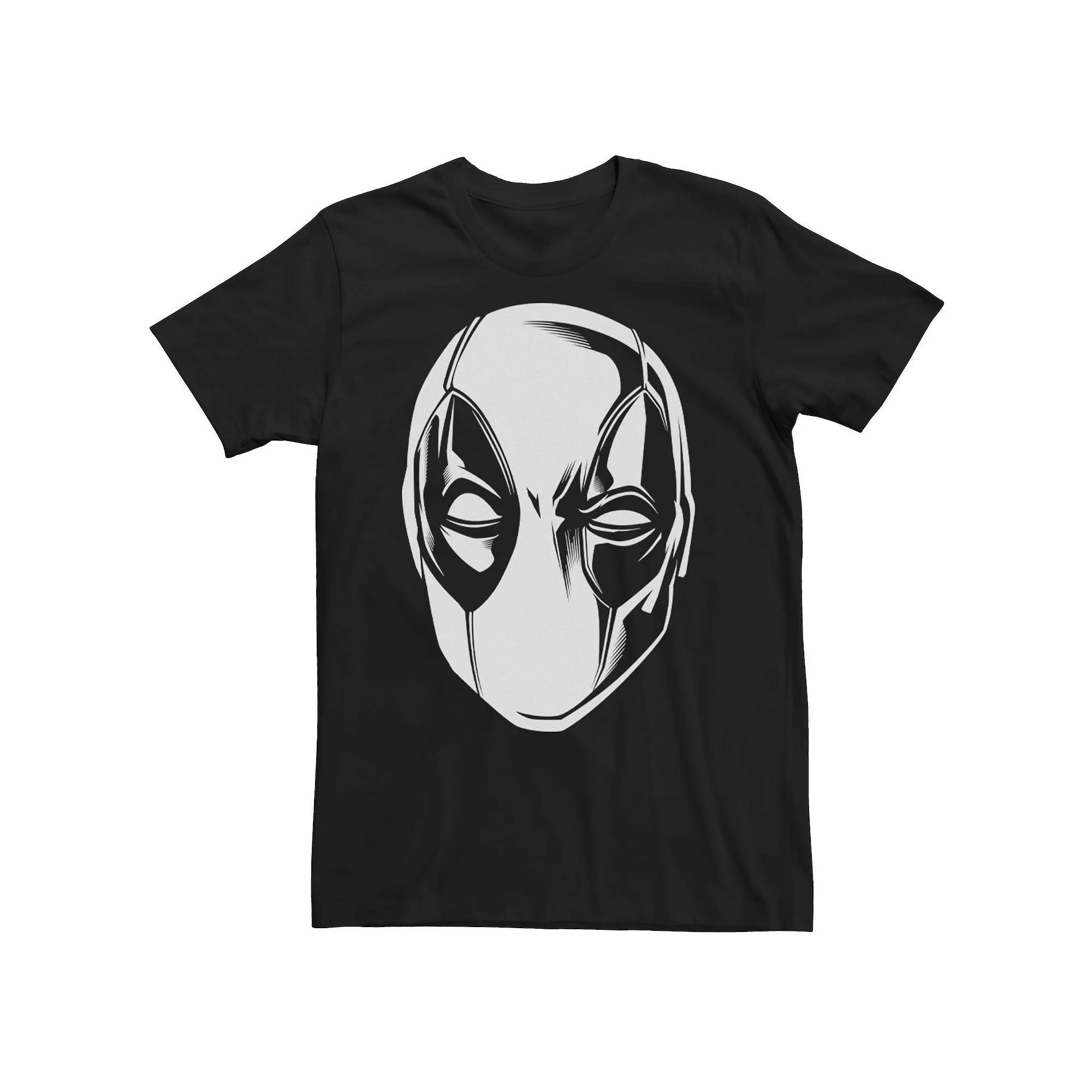 Men's Marvel Deadpool Black And White Mask Tee, Size: Large Product Image