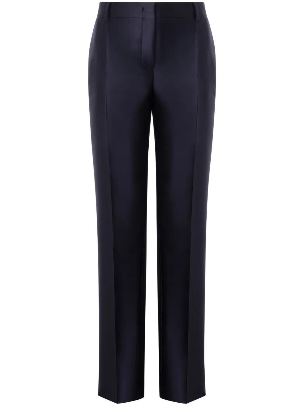 ALBERTA FERRETTI Satin Trousers In Blue Product Image