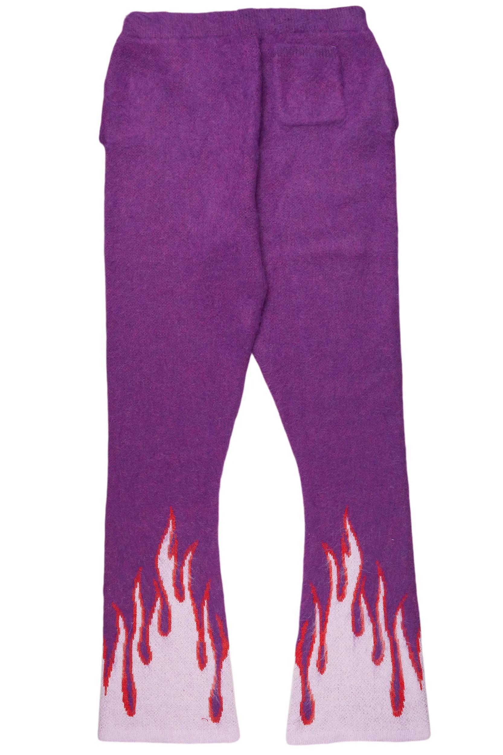 Holger Purple/Pink Graphic Stacked Flare Mohair Track Pant Male Product Image