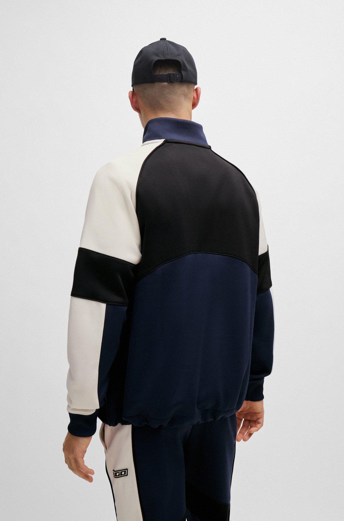 Color-blocked sweatshirt with racing-inspired logo badge Product Image
