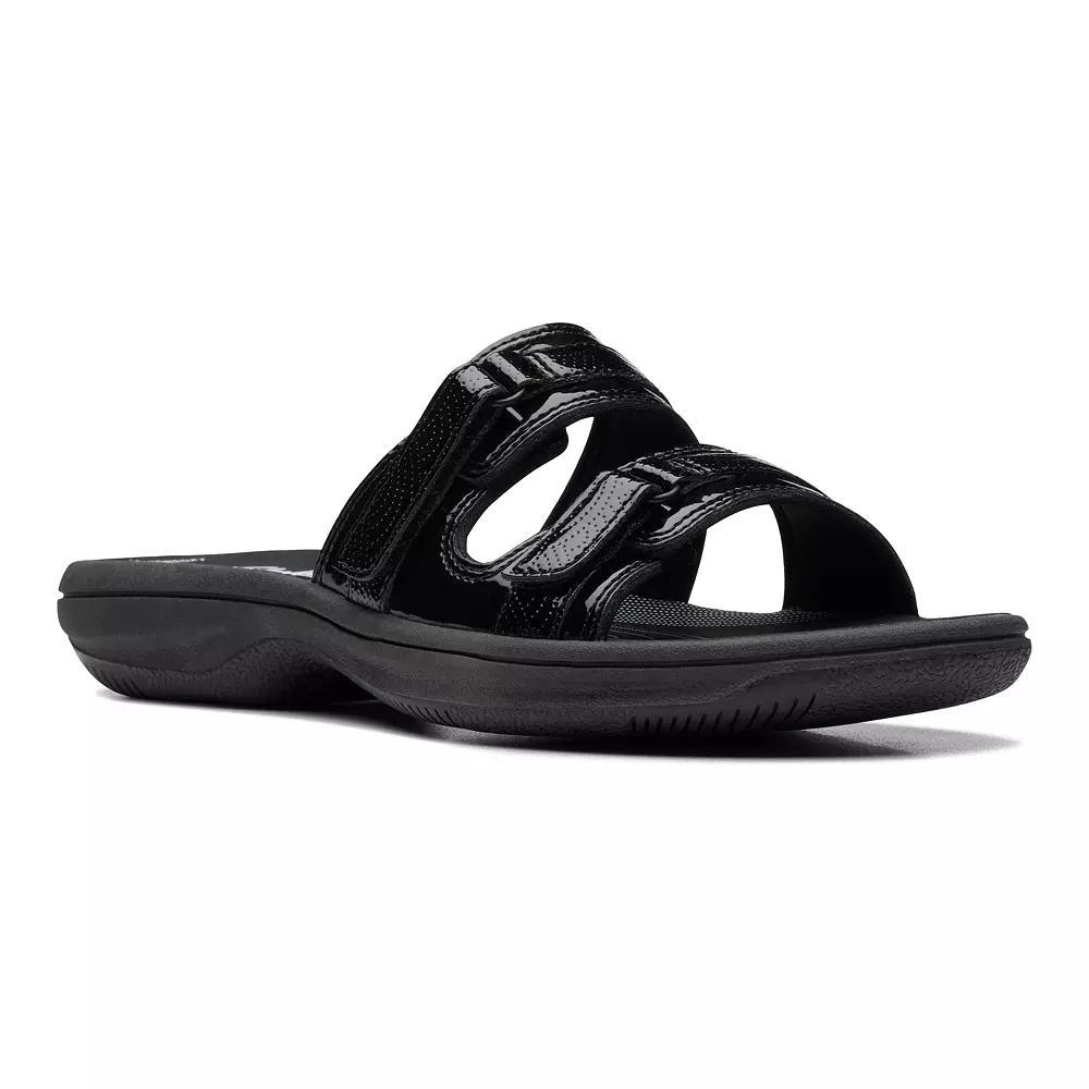 Clarks® Cloudsteppers Breeze Piper Women's Slide Sandals, Size: 9, Black Patent Product Image