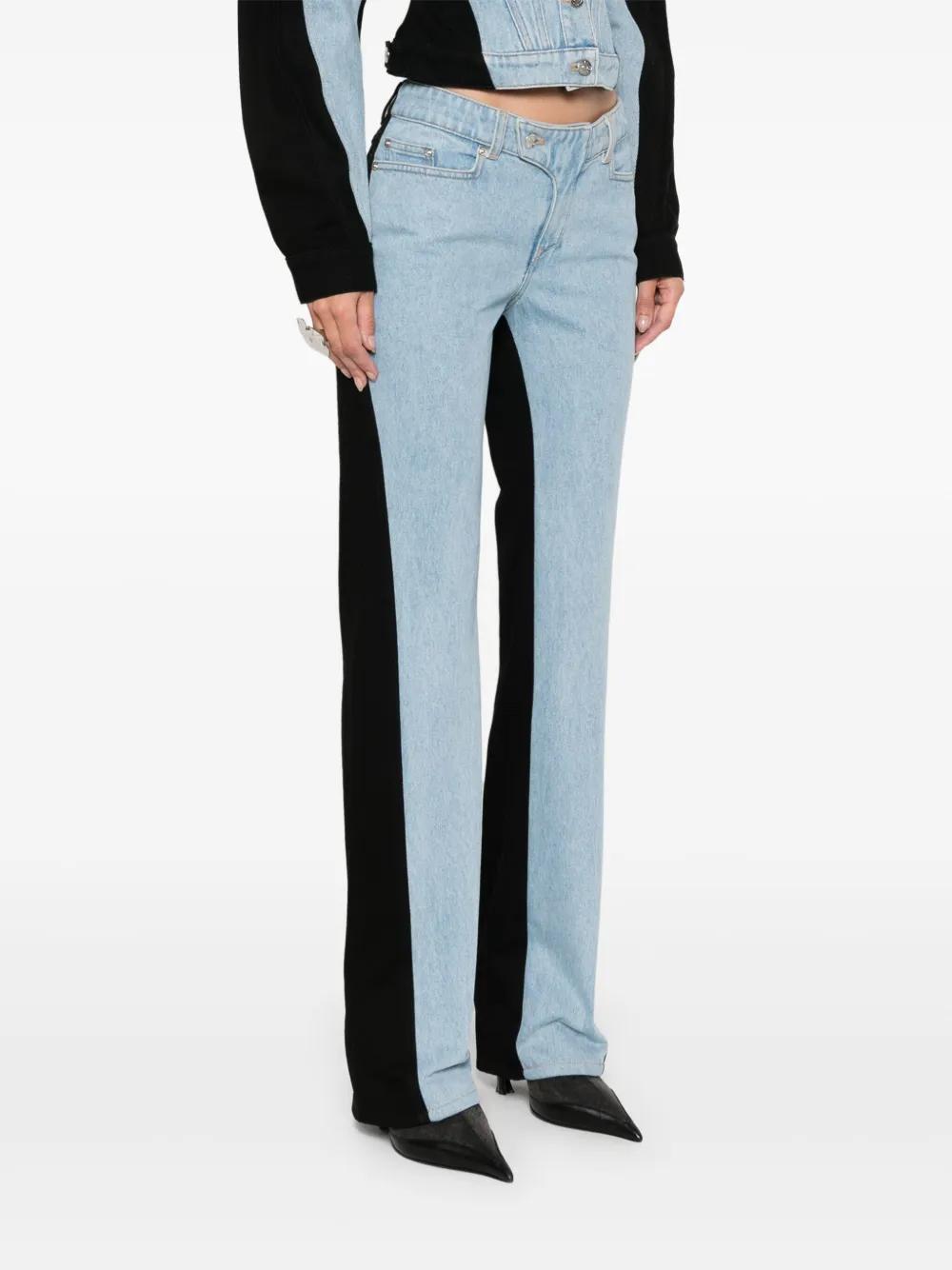 bi-color straight-leg jeans Product Image
