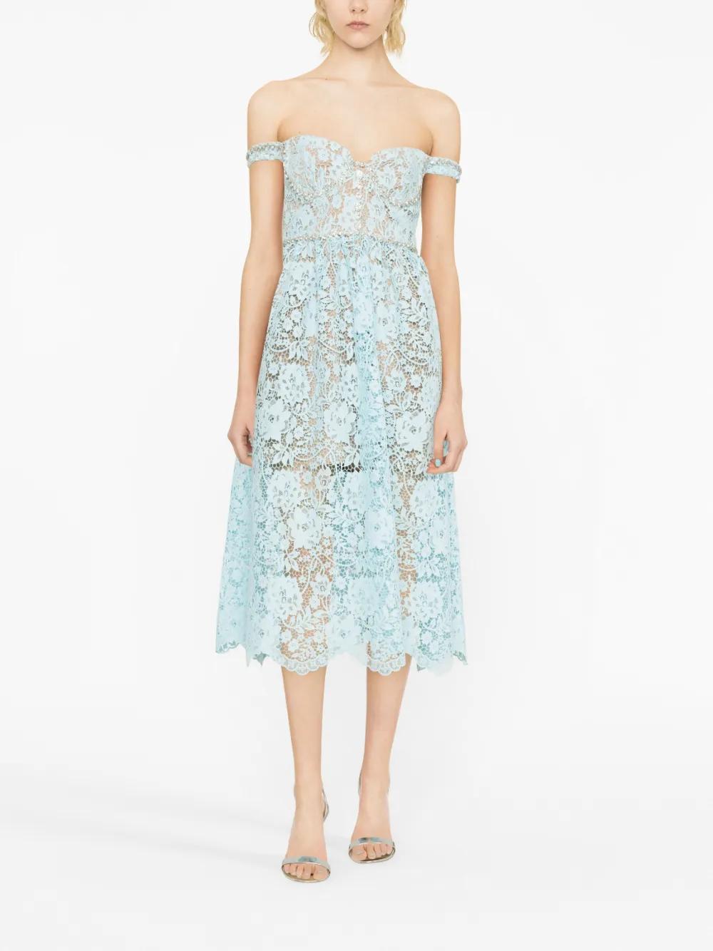 corded-lace off-shoulder dress Product Image